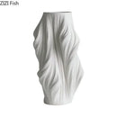 GobekUsa Ceramic Vase with Artificial Flowers for Desk Decoration and Room Aesthetics