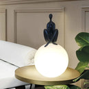 GobekUsa Glass Ball Table Lamp: Stylish LED Sculpture Desk Lamp for Home Decor