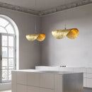 GobekUsa Brass Lotus Leaf Chandelier Pendant for Living Dining Room