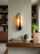 Sculptural Curved Alabaster Wall Lamp