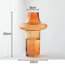 GobekUsa Amber Glass Vase Hydroponics Flower Pots Room Decor Arrangement Floral Vases