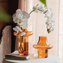 GobekUsa Amber Glass Vase Hydroponics Flower Pots Room Decor Arrangement Floral Vases
