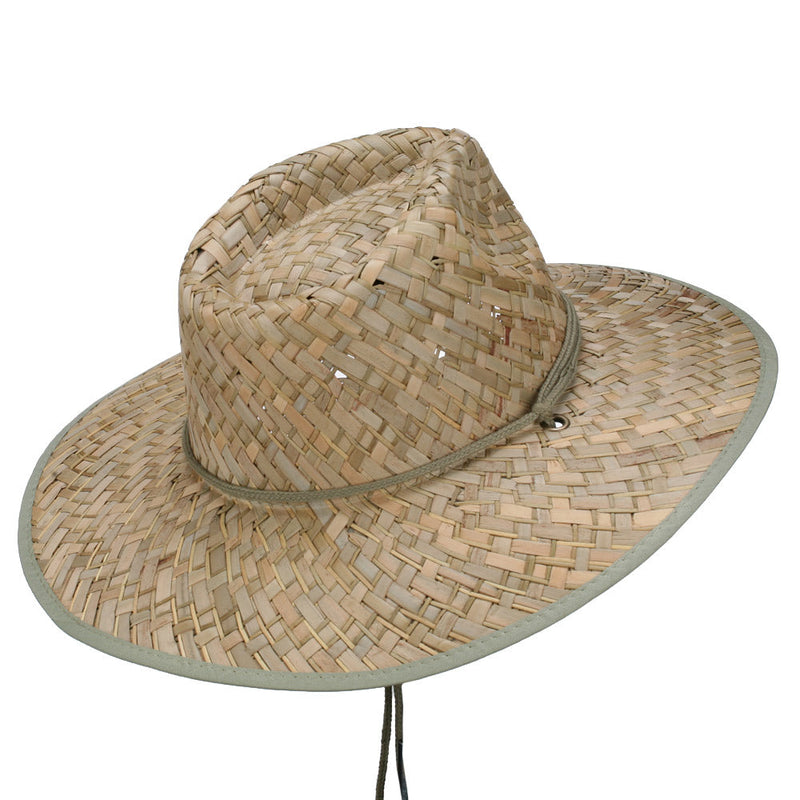 Stained Straw Braid Lifeguard Hat