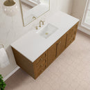 James Martin Laurent 60" Dual Mount Single Bathroom Vanity, Honey Oak