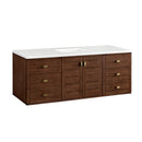 James Martin Amberly 60" Dual Mount Single Bathroom Vanity, Mid-Century Walnut