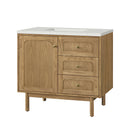 James Martin Laurent 36" Dual Mount Single Bathroom Vanity, Light Natural Oak