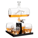 Bass Fish Wine & Whiskey Decanter Set 1100ml by The Wine Savant with 4 Bass Whiskey Glasses, Fishing Gifts, Fisherman Gifts, Boating Gifts, Drink Dispenser Scotch, Bourbon,Gifts for Dad
