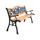 Garden Bench Chair Outdoor Wooden Loveseat with Iron Armrest by LJGDeals