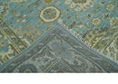 Sea Blue, Green and Ivory 8x10 Hand Knotted Traditional Oriental Oushak wool rug by The Rug Decor