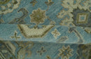 Sea Blue, Green and Ivory 8x10 Hand Knotted Traditional Oriental Oushak wool rug by The Rug Decor