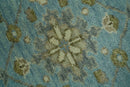 Sea Blue, Green and Ivory 8x10 Hand Knotted Traditional Oriental Oushak wool rug by The Rug Decor