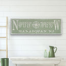 Personalized Coordinates Compass Rose Canvas Sign