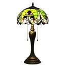 Tiffany-Inspired Lamp with Sea Green Glasswork