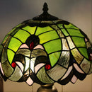 Tiffany-Inspired Lamp with Sea Green Glasswork