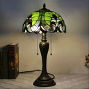 Tiffany-Inspired Lamp with Sea Green Glasswork