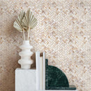 White Beige 11x11 Polished Herringbone Shell Mother of Pearl Mosaic Tile (20 pack, 16.19 sq ft/case) - Sample