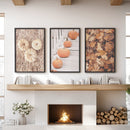 Cozy Fall Wall Art Set of 3. Pumpkins and Autumn Leaves by Wall Art Set