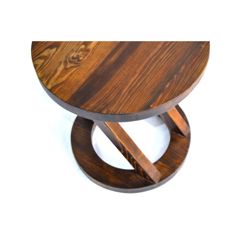 Seat and End Table Made of Pine Wood Material - (D)17.7" (H)19.7"