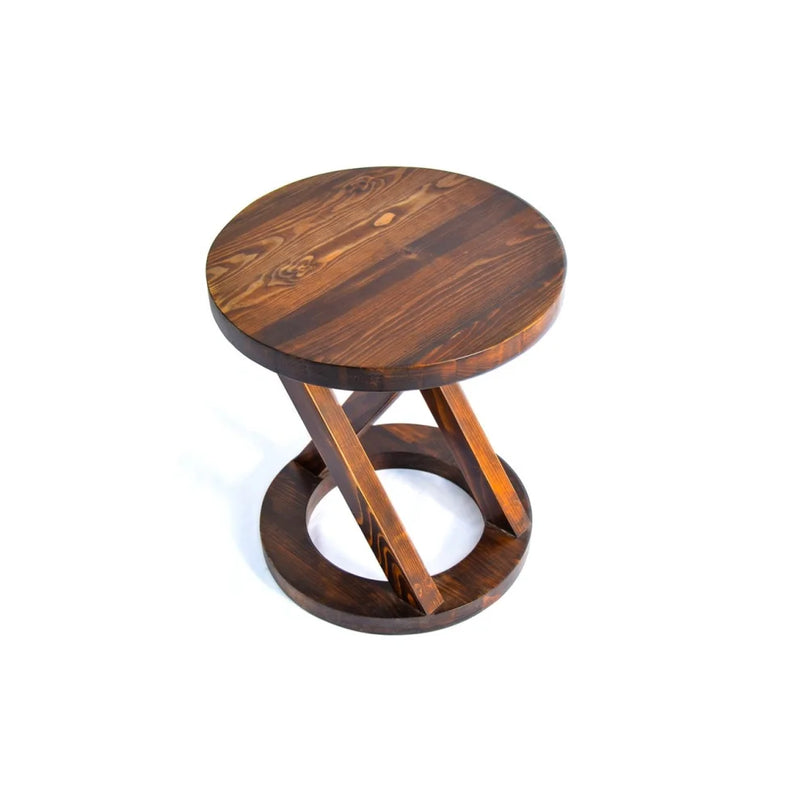 Seat and End Table Made of Pine Wood Material - (D)17.7" (H)19.7"