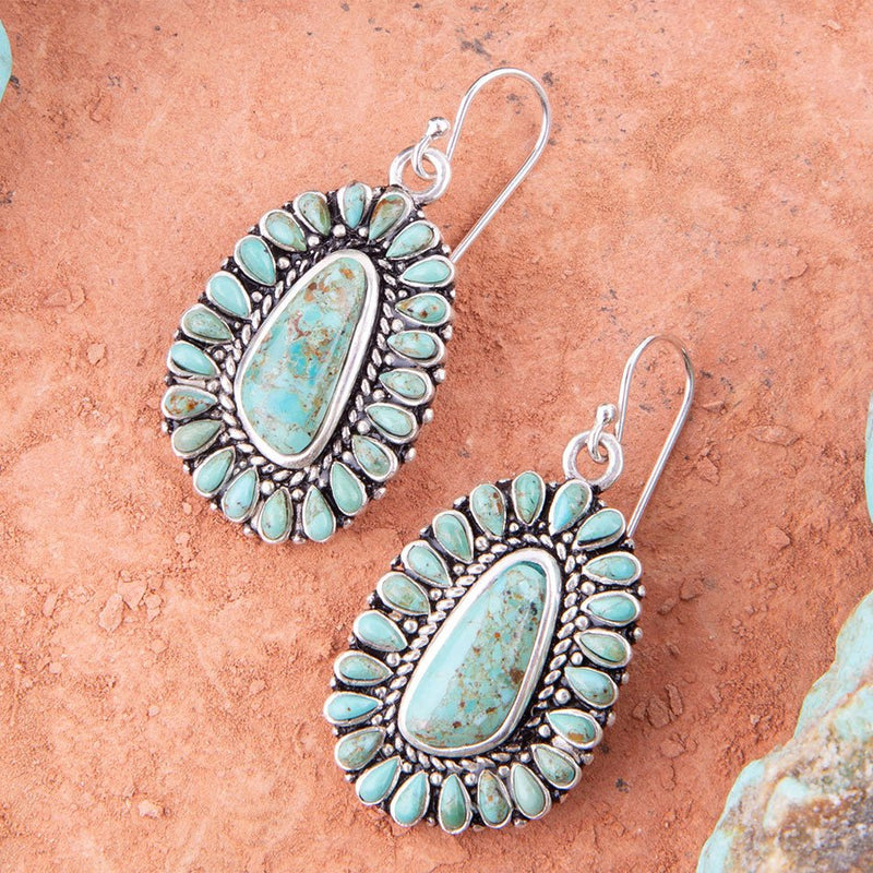 Sedona Blue Turquoise and Sterling Silver Earrings