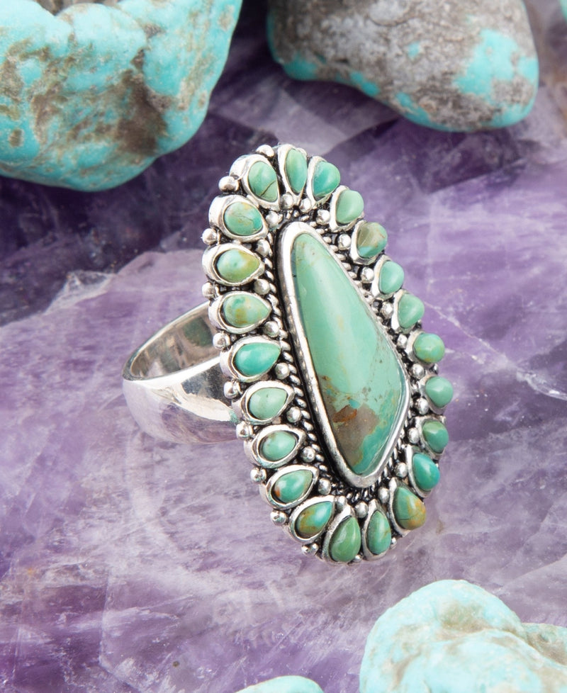 Sedona Blue Turquoise and Sterling Silver Statement Ring