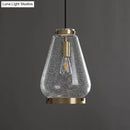 GobekUsa Seeded Glass Pendant Light with Brass Rim - Perfect for Bedrooms