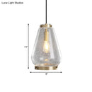 GobekUsa Seeded Glass Pendant Light with Brass Rim - Perfect for Bedrooms
