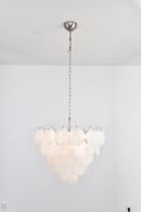 Elegant White Murano Disc Chandelier