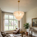 Elegant White Murano Disc Chandelier