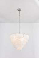 Elegant White Murano Disc Chandelier