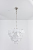 Elegant White Murano Disc Chandelier