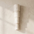 Semi Cylindrical Alba Cascade Alabaster Wall Sconce