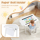 Sensory Table and Chair Set for Kids 2-8 with Foldable Bins-White