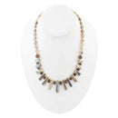 Sepia Sea Green Abalone Statement Golden Necklace