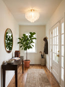 Carved Glass Leaves Murano Ceiling Lamp