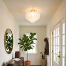Carved Glass Leaves Murano Ceiling Lamp