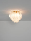 Carved Glass Leaves Murano Ceiling Lamp