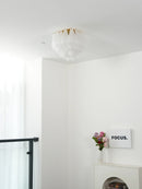 Carved Glass Leaves Murano Ceiling Lamp