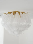Carved Glass Leaves Murano Ceiling Lamp