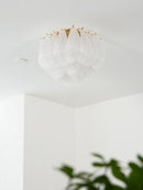 Carved Glass Leaves Murano Ceiling Lamp