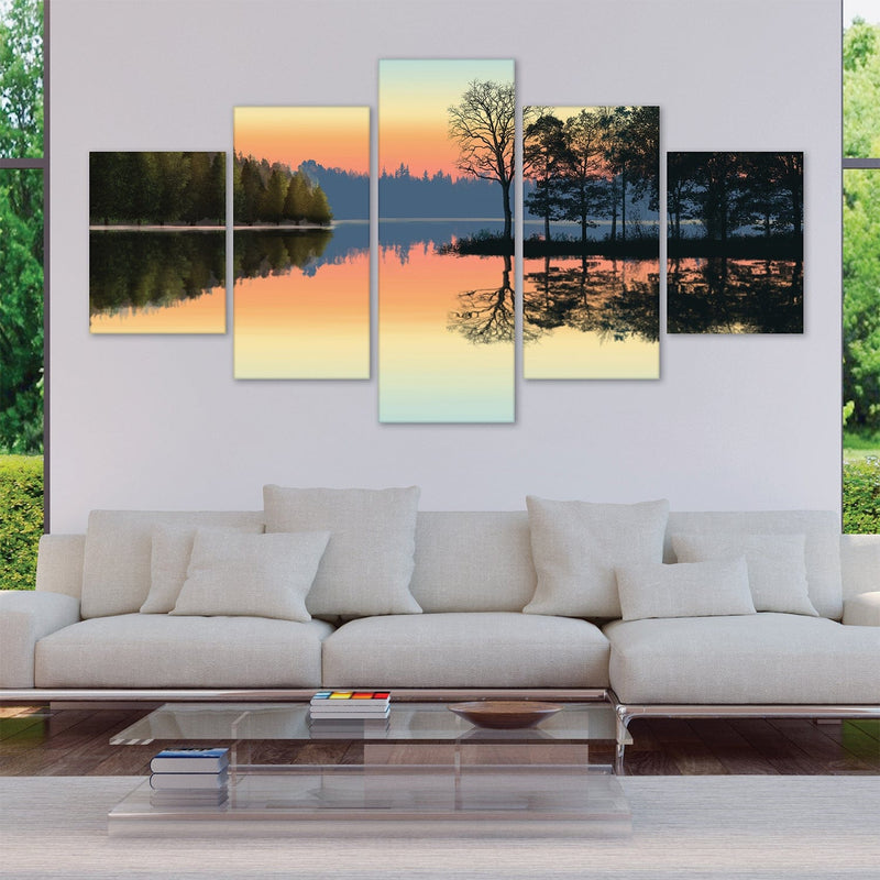 Serene Lake View Canvas - 5 Panel