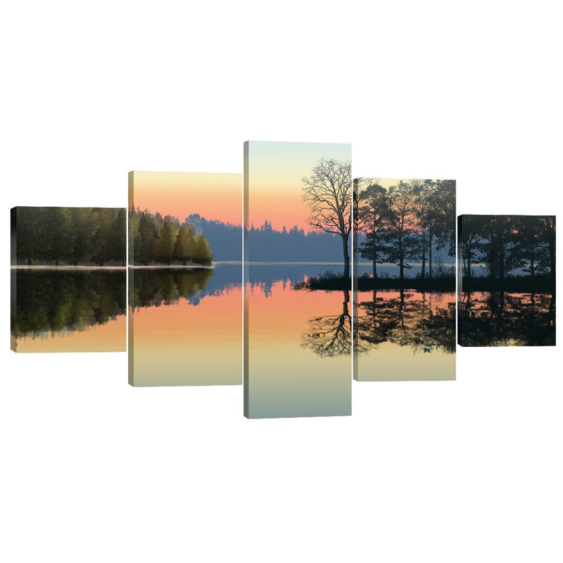 Serene Lake View Canvas - 5 Panel