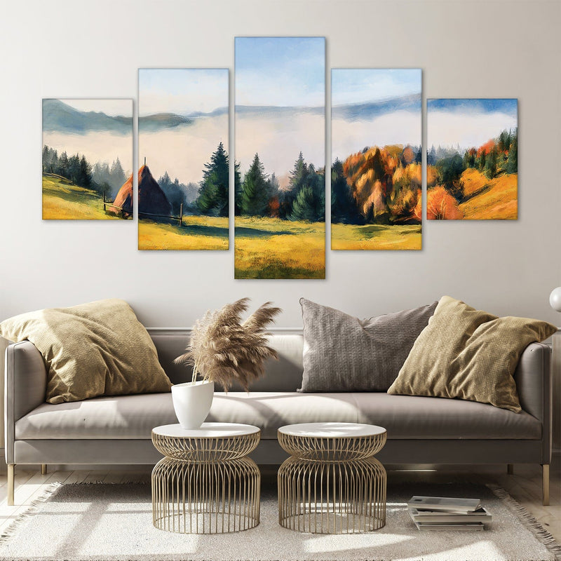 Serene Mountains Canvas - 5 Panel