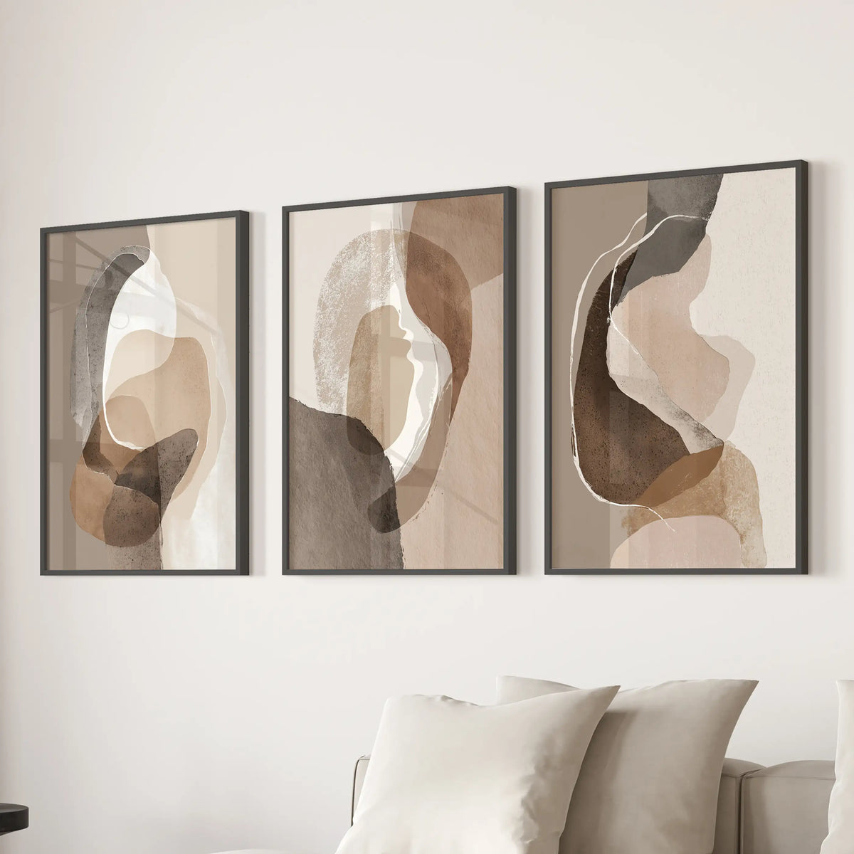 Neutral Abstract Wall Art Set of 3. Modern Earth Tone Prints, photo 11 of 19