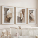 Neutral Abstract Wall Art Set of 3. Modern Earth Tone Prints by Wall Art Set