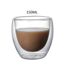 Set of 3 clear double wall glass cup tumblers for kitchen and dining by Decorbites