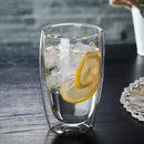 Set of 3 clear double wall glass cup tumblers for kitchen and dining by Decorbites