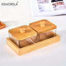 GobekUsa Bamboo Wood Lid Glass Snack Storage Jar | Stylish Container for Snacks and Dried Fruits