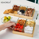 GobekUsa Bamboo Wood Lid Glass Snack Storage Jar | Stylish Container for Snacks and Dried Fruits