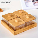 GobekUsa Bamboo Wood Lid Glass Snack Storage Jar | Stylish Container for Snacks and Dried Fruits